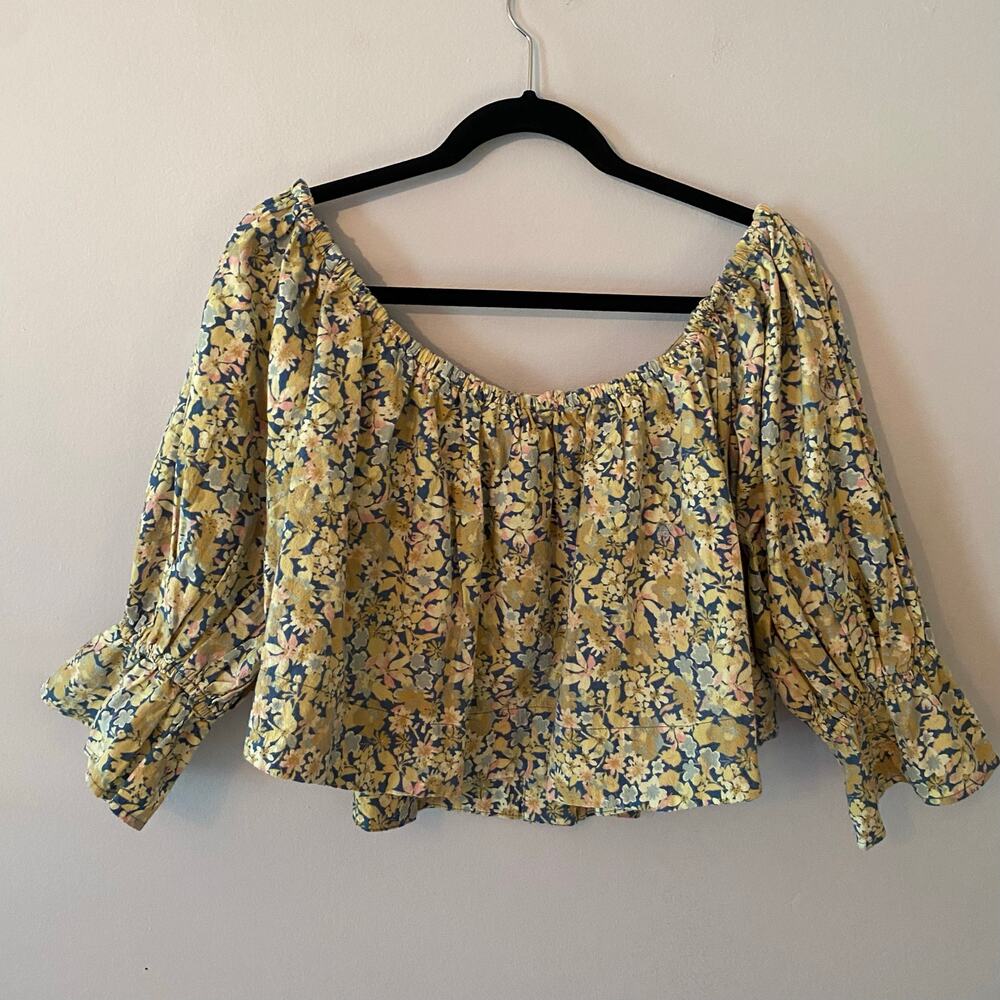 Free People Women's James Smock Top, Chambray Combo - Picture 11 of 16